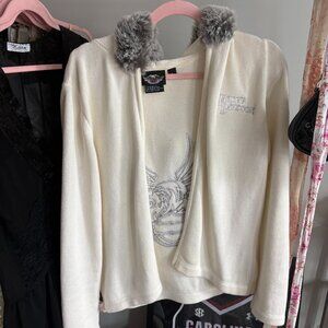 Vintage Harley Davidson White Jacket